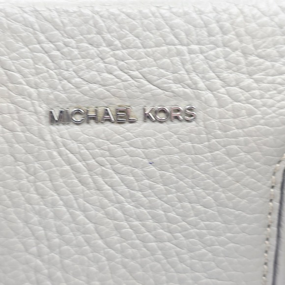 Michael Michael Kors Junie Satchel Bag Womens Medium Gray Leather Handle Purse - Picture 8 of 13
